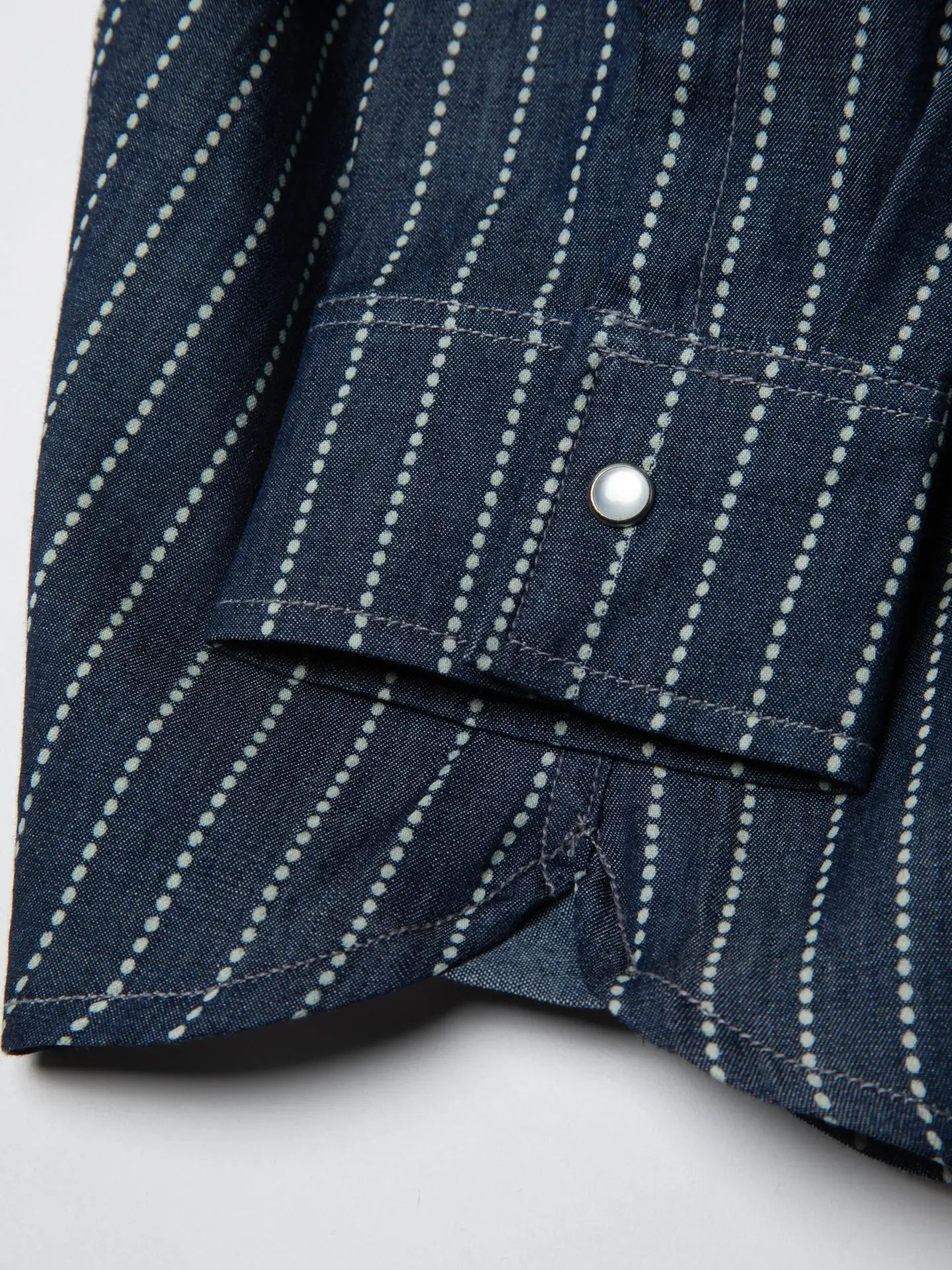 Indigo Beaded Stripe Shirt