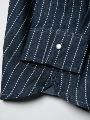 Indigo Beaded Stripe Shirt