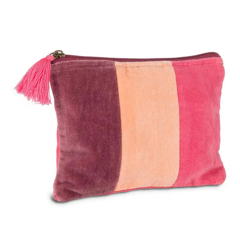 Velvet Striped Pouch
