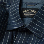 Indigo Beaded Stripe Shirt