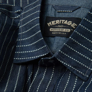Indigo Beaded Stripe Shirt