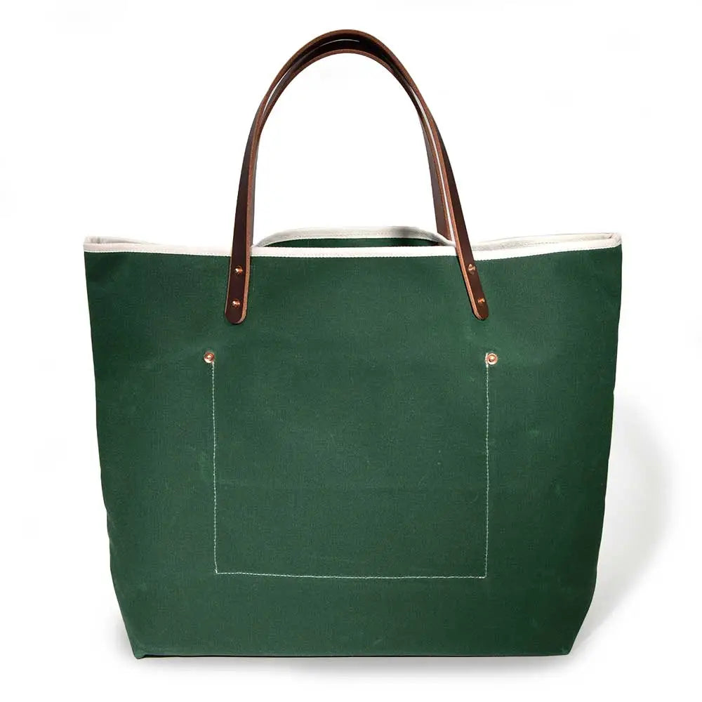 Waxed Canvas Tote - Tennis Green
