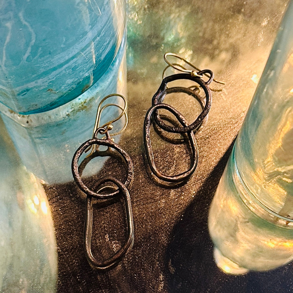 FLK # 455 Double Gnarly Hoop Earrings