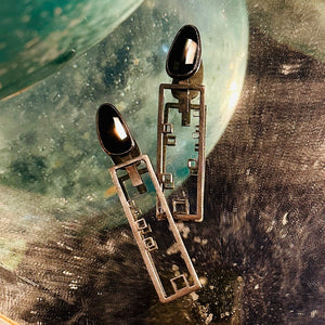 FLK # 457 Black Onyx Long Earrings