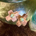 FLK # 472 Large Cross W/Turquoise Earrings