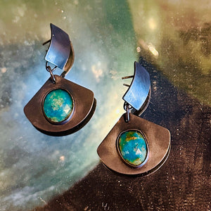 FLK # 451 Fan Drop W/Peruvian Opal Earrings