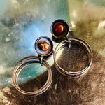 FLK # 452 Double Hoops W/ Fire Agate Earrings