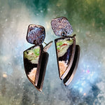 FLK # 458 Opalized Wood Drop Earrings