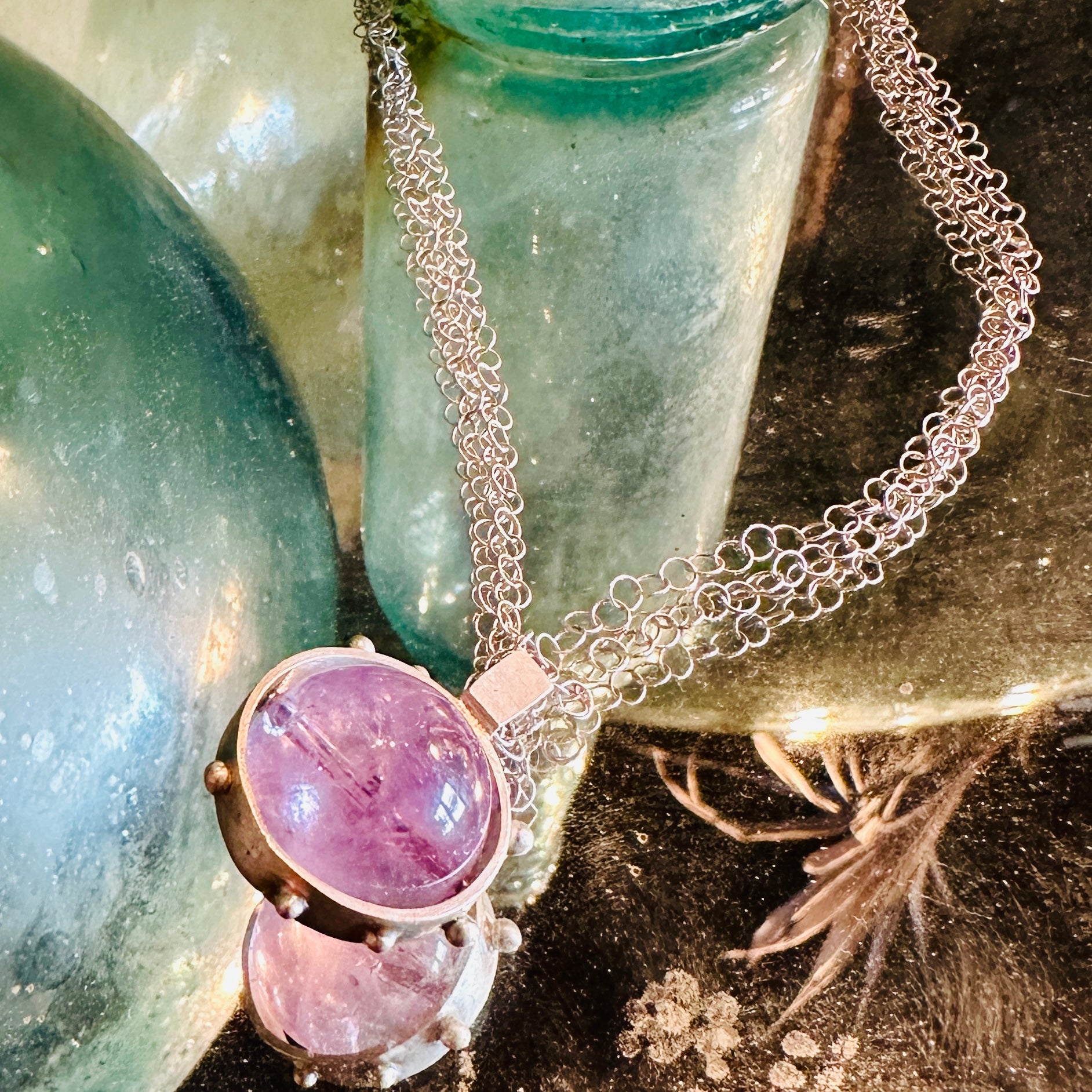 FLK # 164 Amethyst Ball Necklace