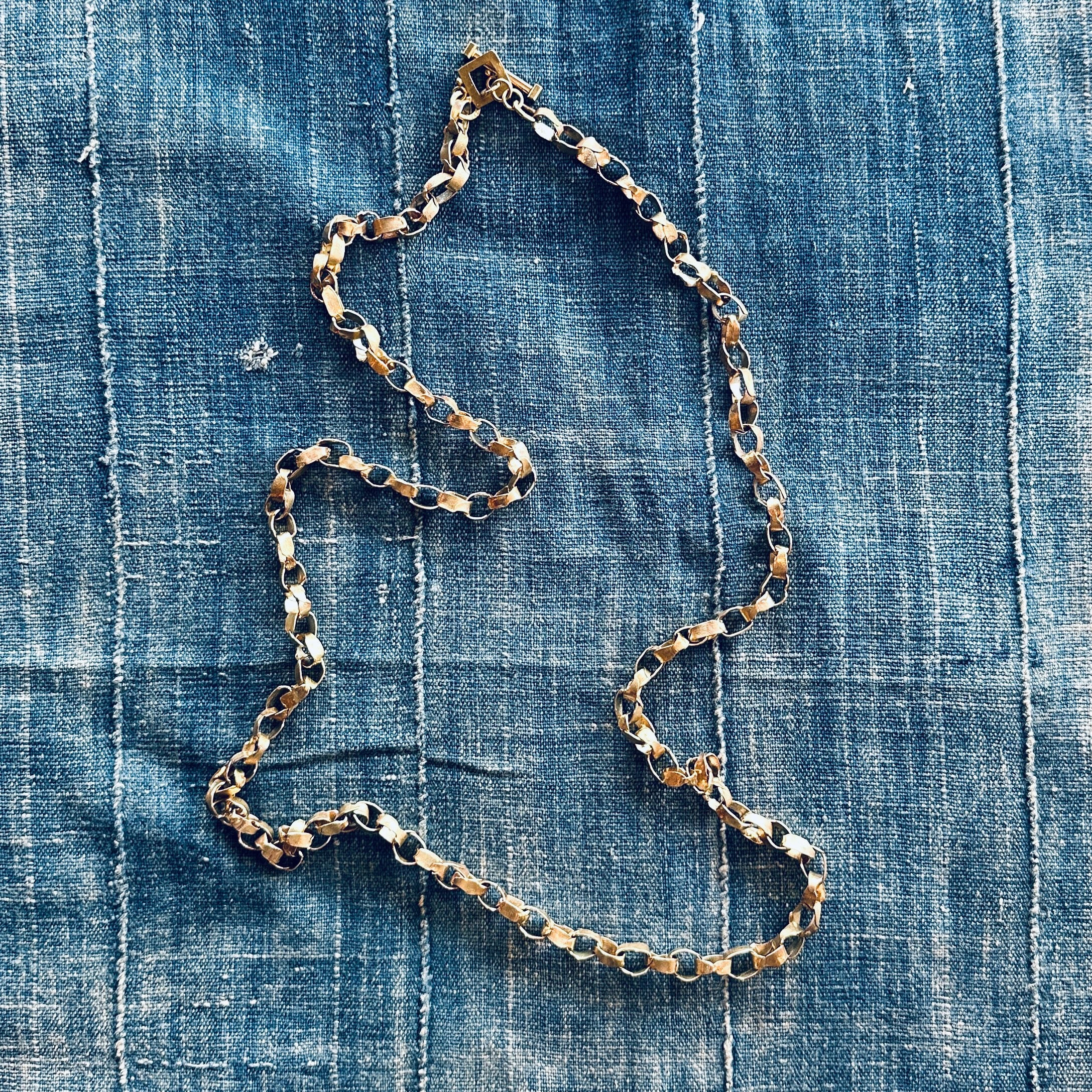 Nº177 Brass Rustic Loop Necklace 36"