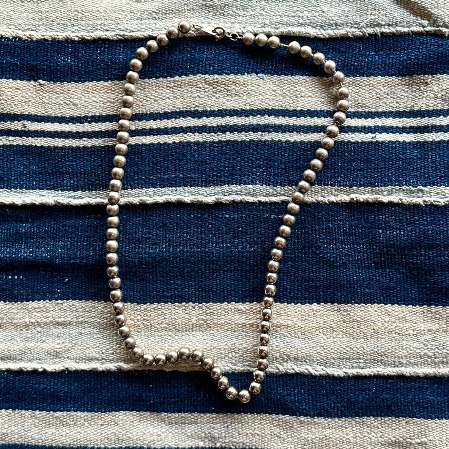 Vintage Sterling Navajo Small Pearls Necklace