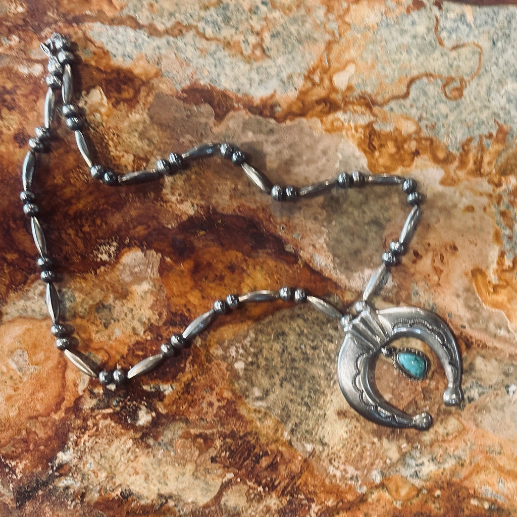 G.O. Sterling Squash Blossom Necklace