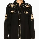 Embroidered Western Shirt - Black