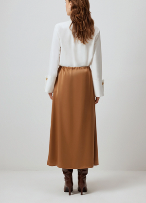 Satin Skirt - Camel