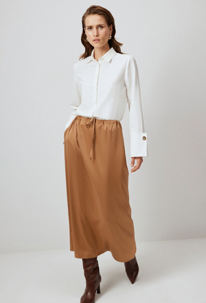 Satin Skirt - Camel