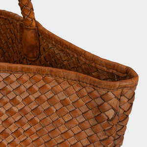 Woven Leather Tote Bag