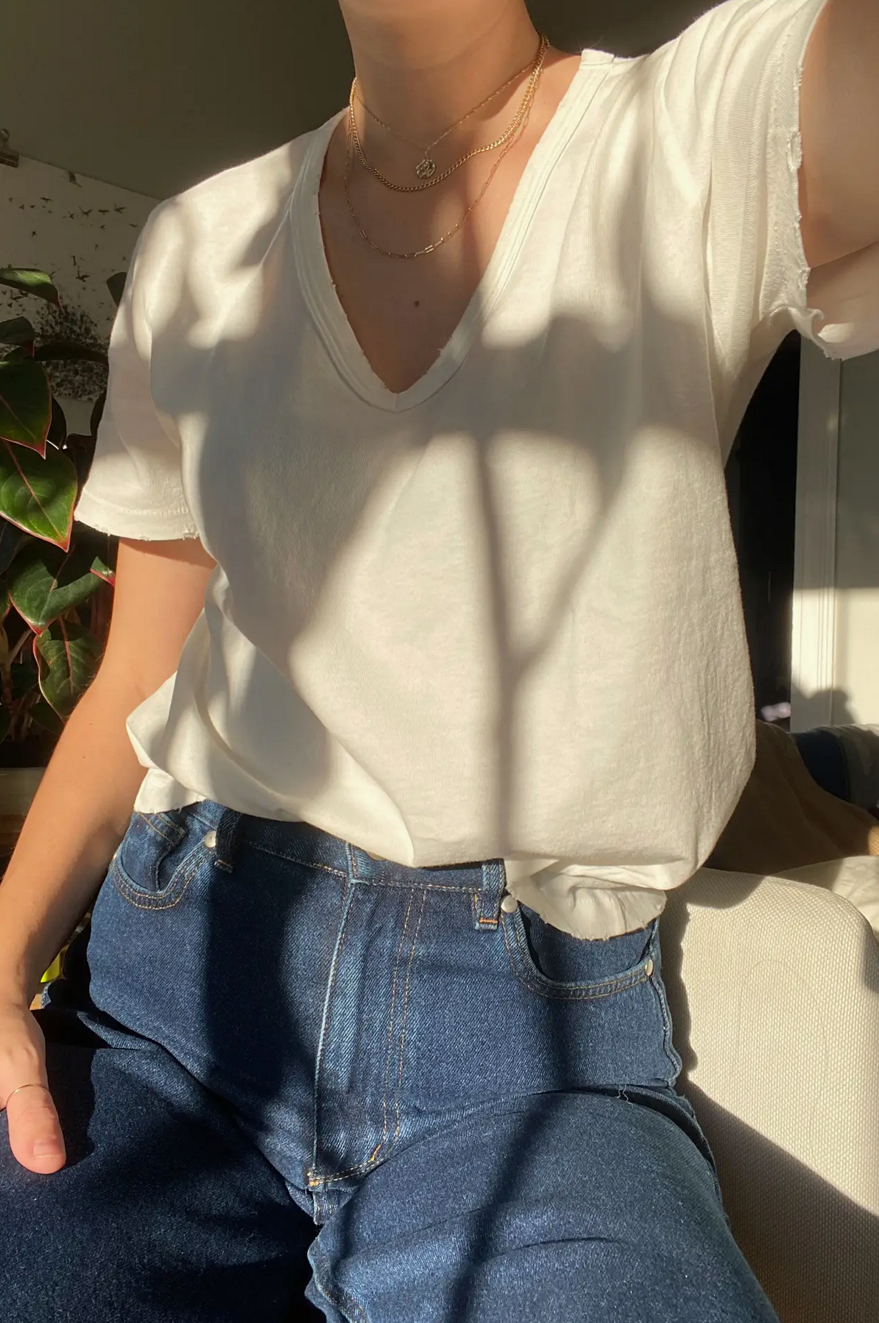 Organic Cotton V Neck Tee