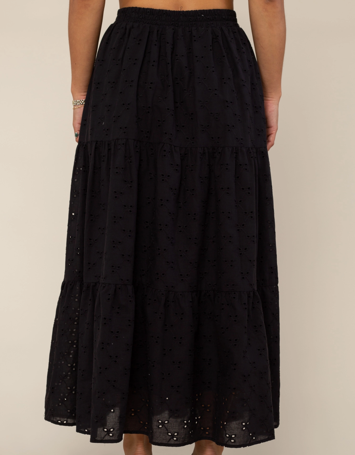 Black Eyelet Skirt