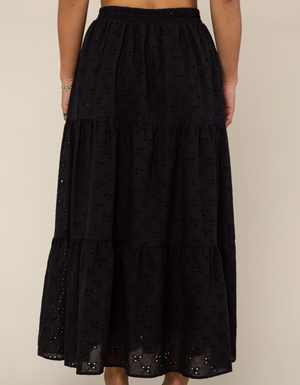 Black Eyelet Skirt