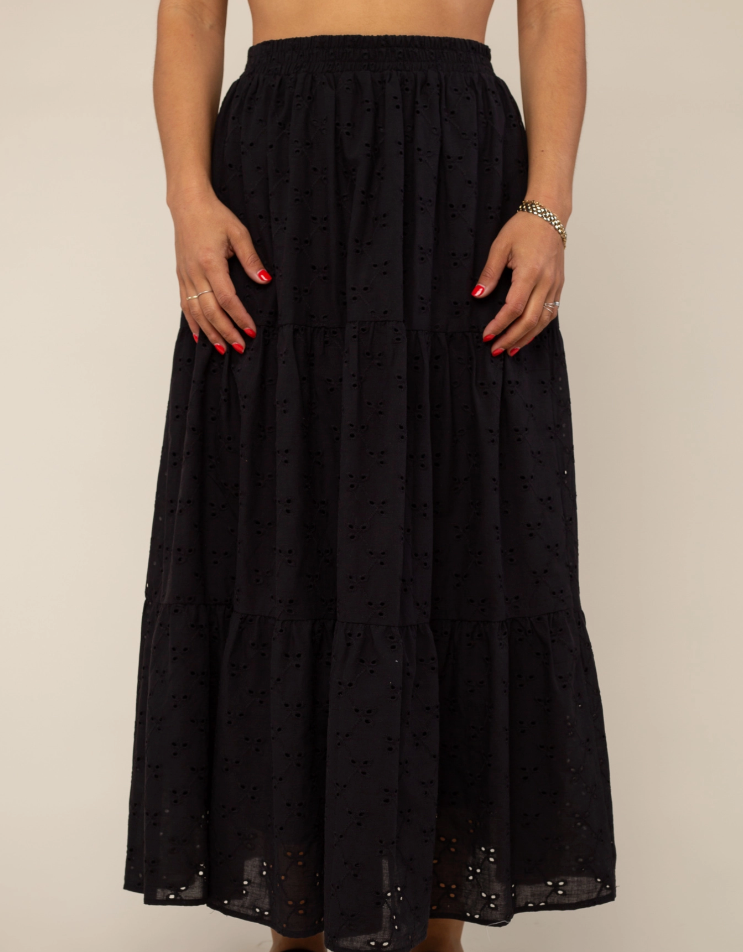 Black Eyelet Skirt