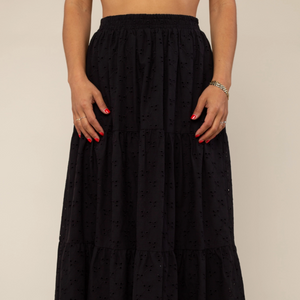 Black Eyelet Skirt