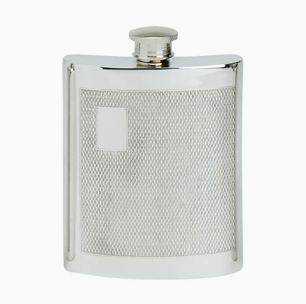 Englne Turned English Pewter Flask