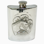 English Pewter Horse Flask