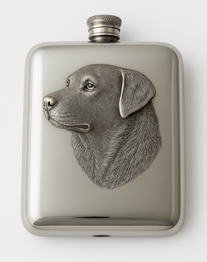 English Pewter Labrador Flask