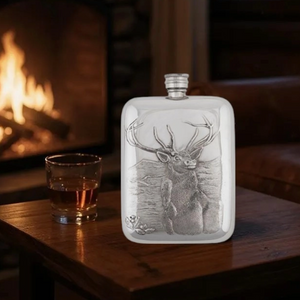 English Pewter Stag Flask