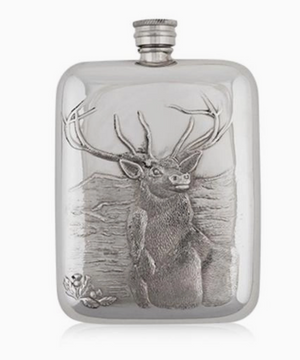 English Pewter Stag Flask