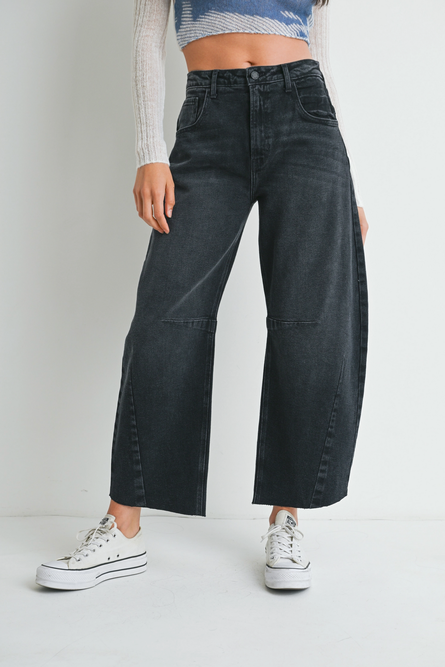 Black Barrel Jean W/Seam