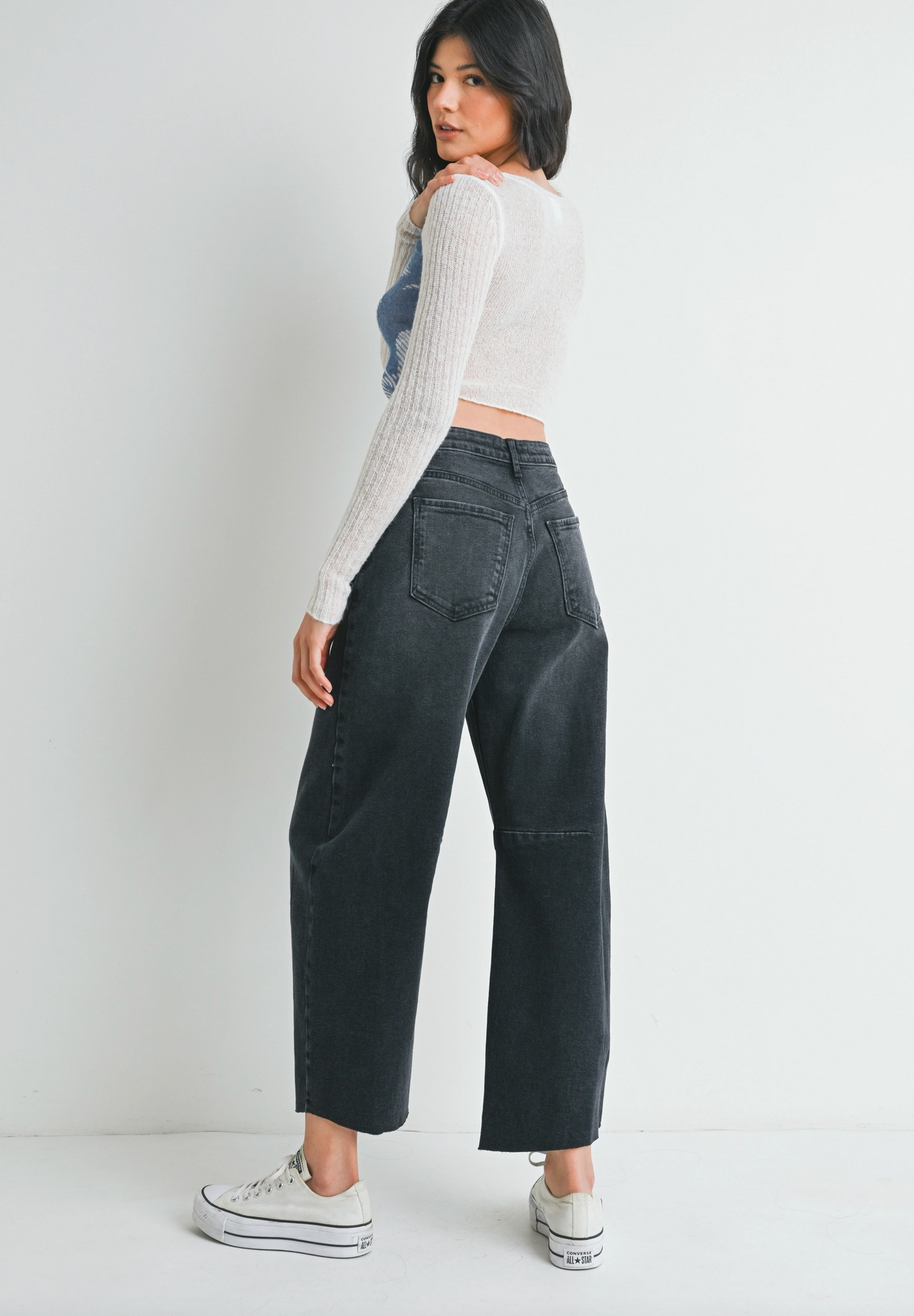 Black Barrel Jean W/Seam