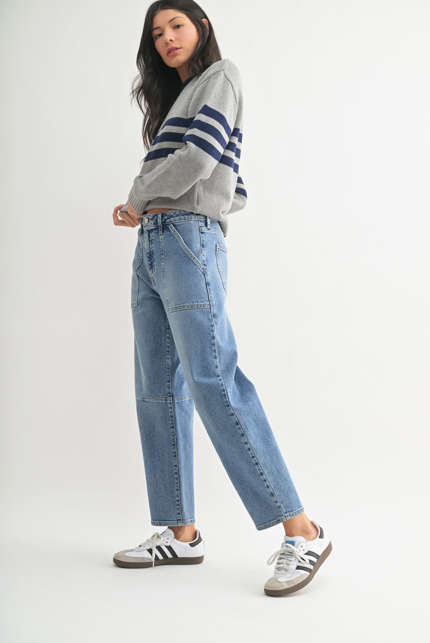 Utility Seam Barrel Jeans
