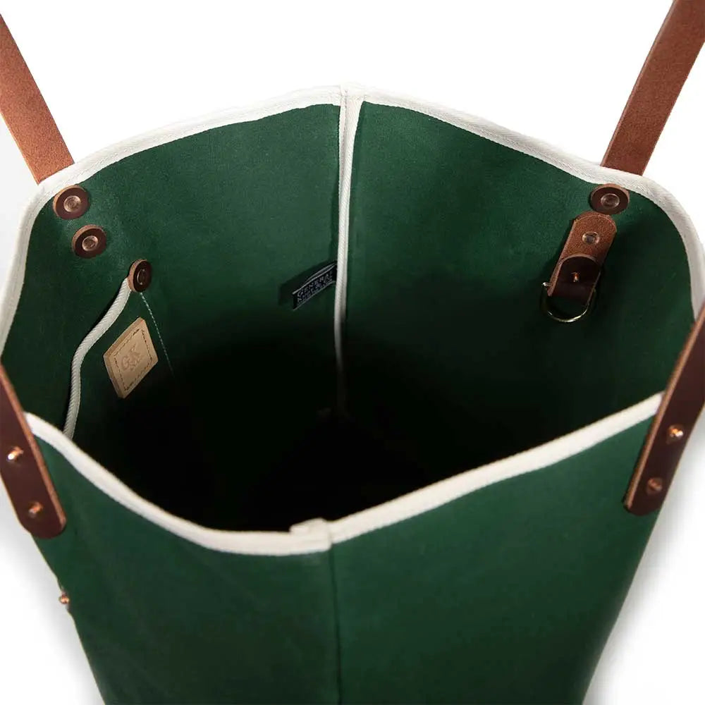 Waxed Canvas Tote - Tennis Green