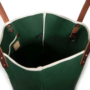 Waxed Canvas Tote - Tennis Green