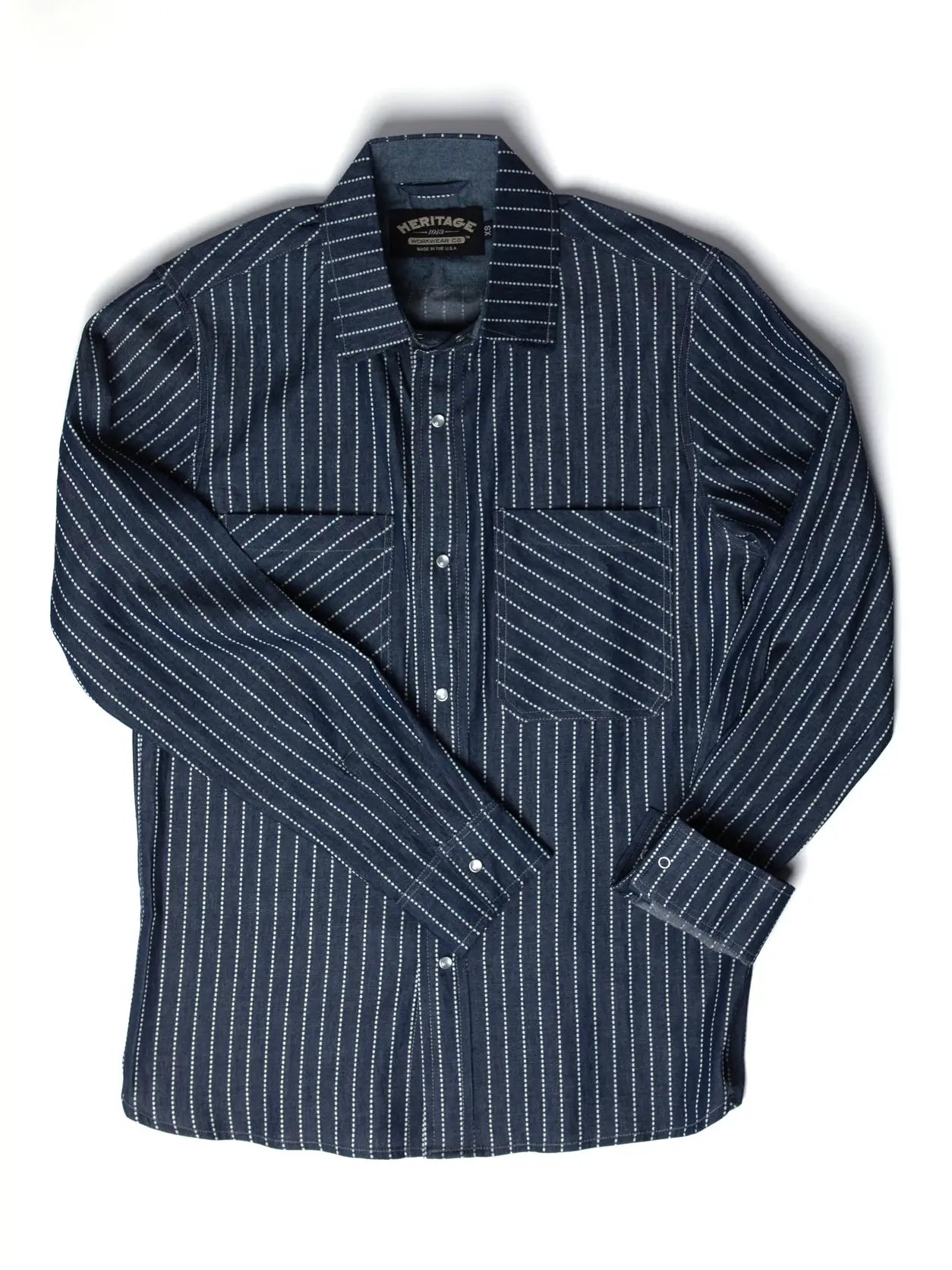 Indigo Beaded Stripe Shirt