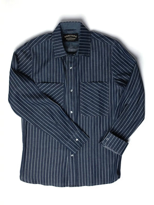 Indigo Beaded Stripe Shirt
