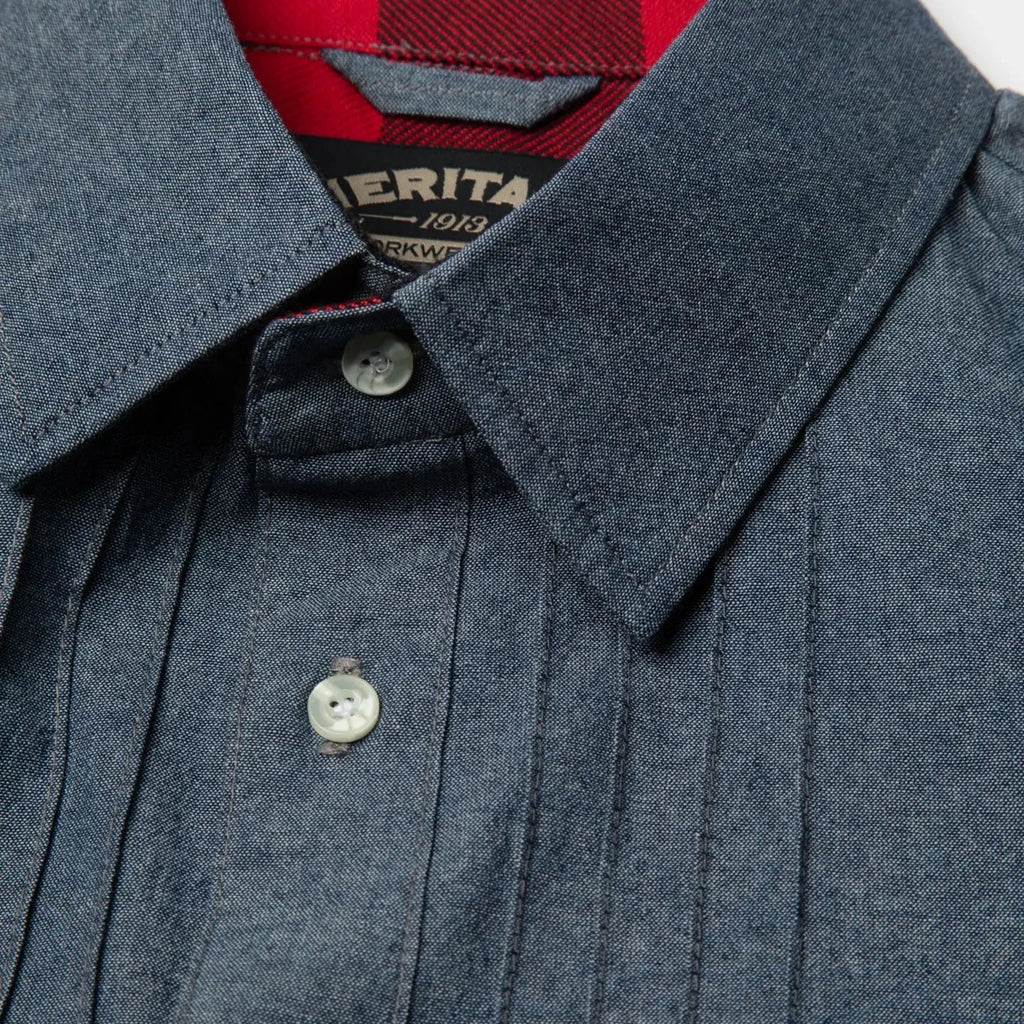 Pleated Front Chambray Shirt