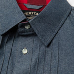 Pleated Front Chambray Shirt