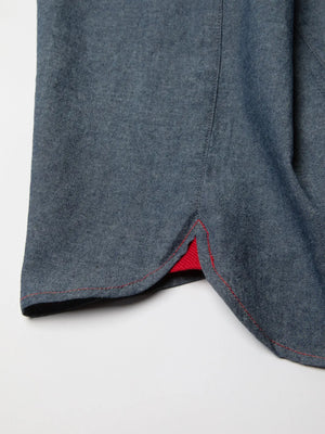 Pleated Front Chambray Shirt