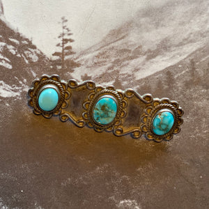 Vintage Sterling + Turquoise Pin