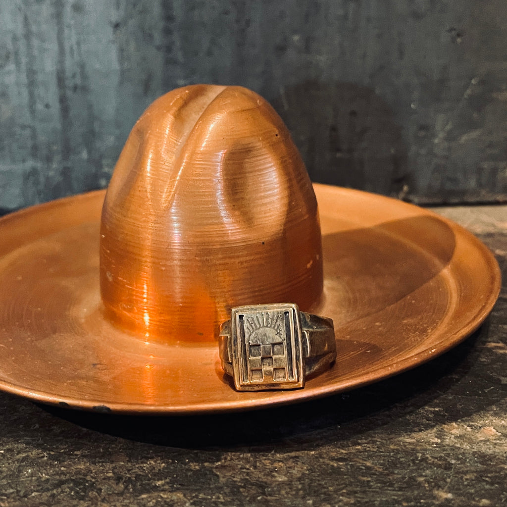 Brass Following in Footsteps Ring