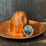 Oval Turquoise Mexican Biker Ring