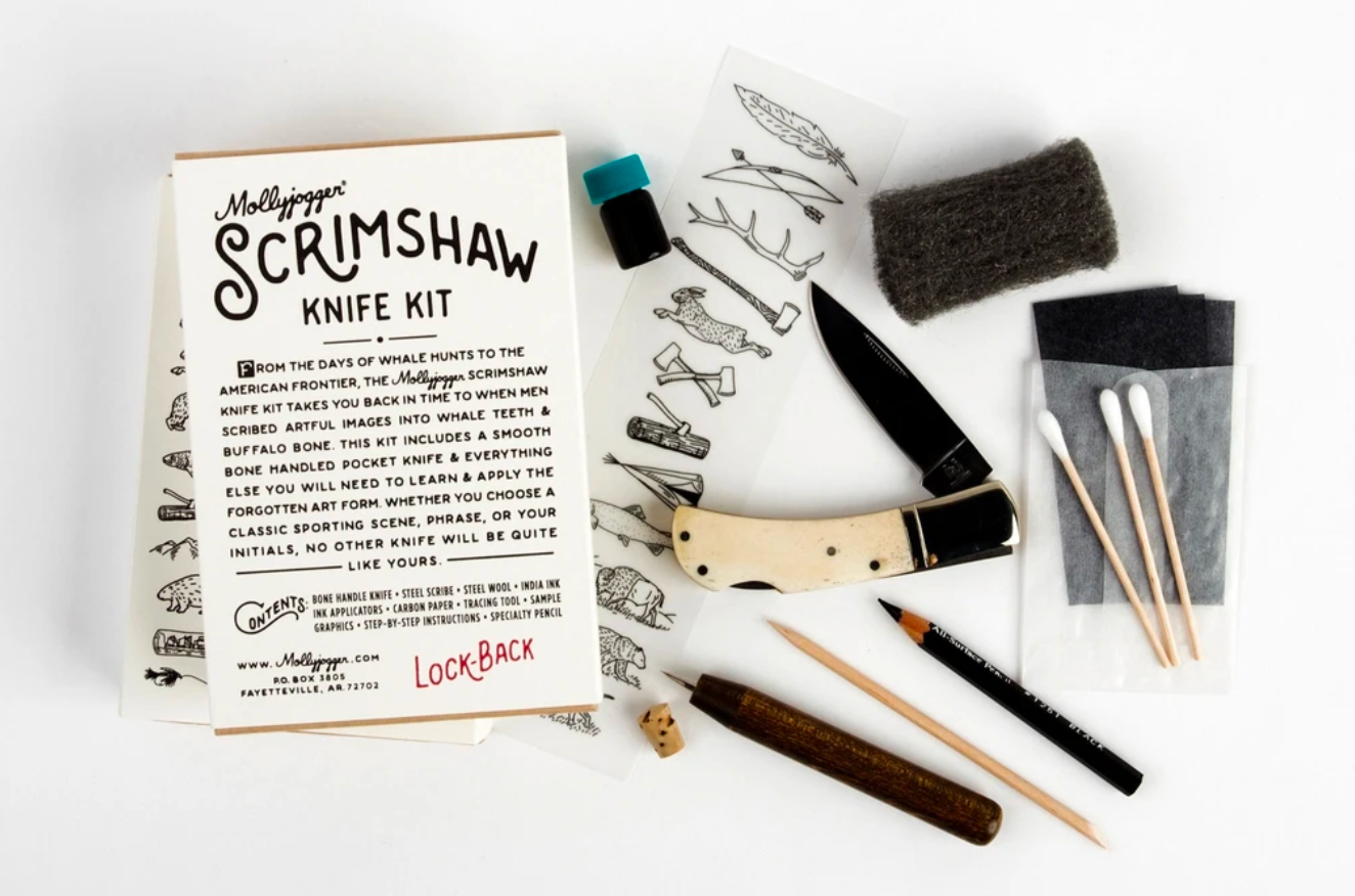 Scrimshaw Lock Back Pocket Knife