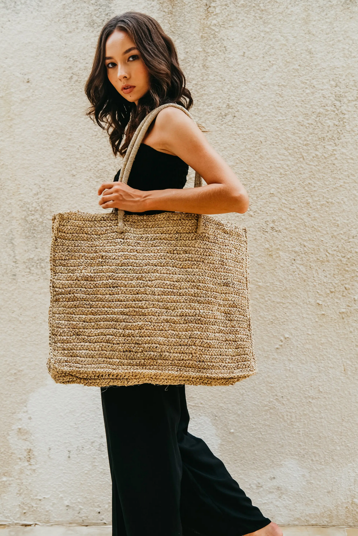 Oversized Raffia Tote