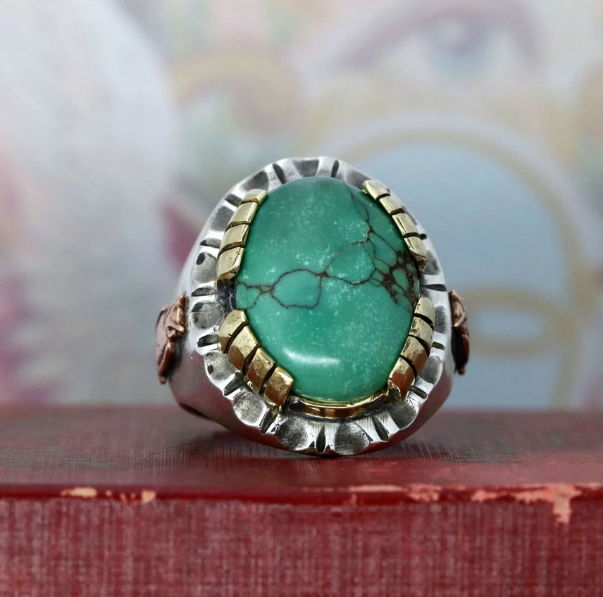 Turquoise 2025 biker rings