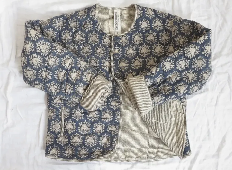Organic Cotton Quilted Jacket -Indigo