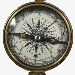 3" Antiqued Brass Compass